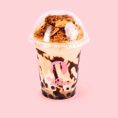 Caramel latte con tapioca