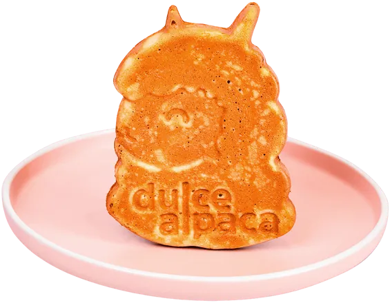 Alpaca Pang en plato rosado